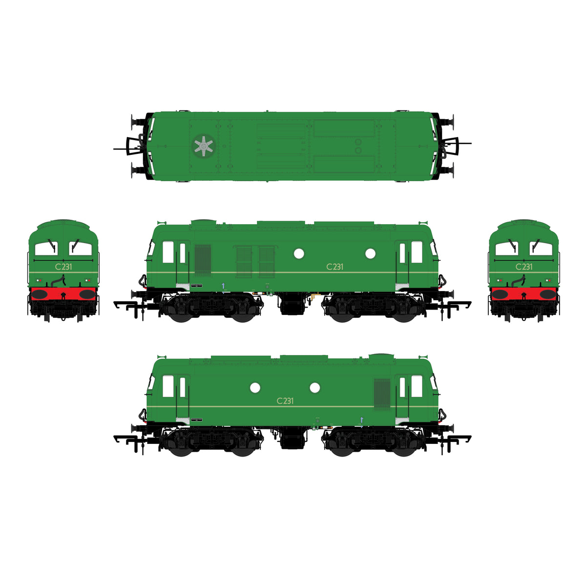 C/201 Class - Green w/Eau de Nil stripe - C231 - DCC Sound Fitted