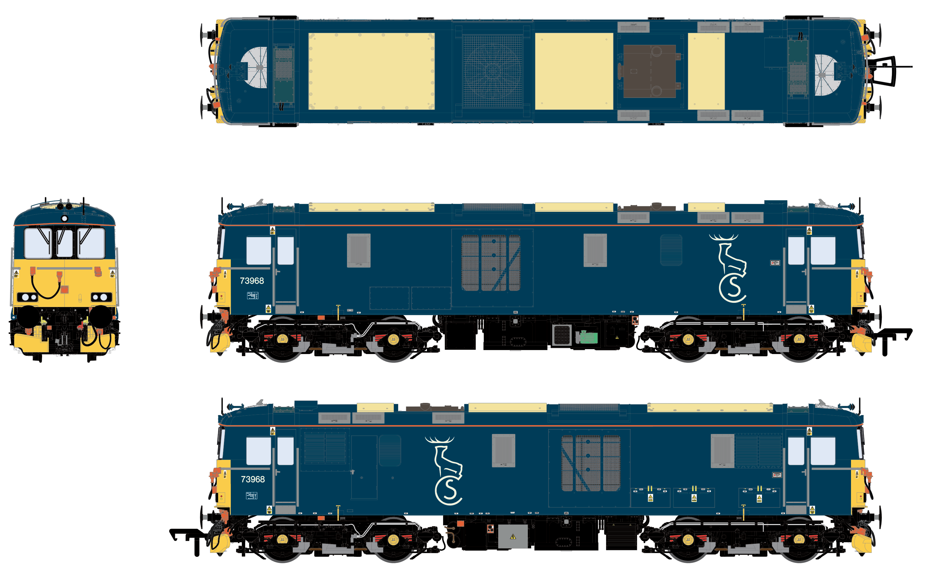 Class 73 - Caledonian (Early) - 73968 - Son DCC installé