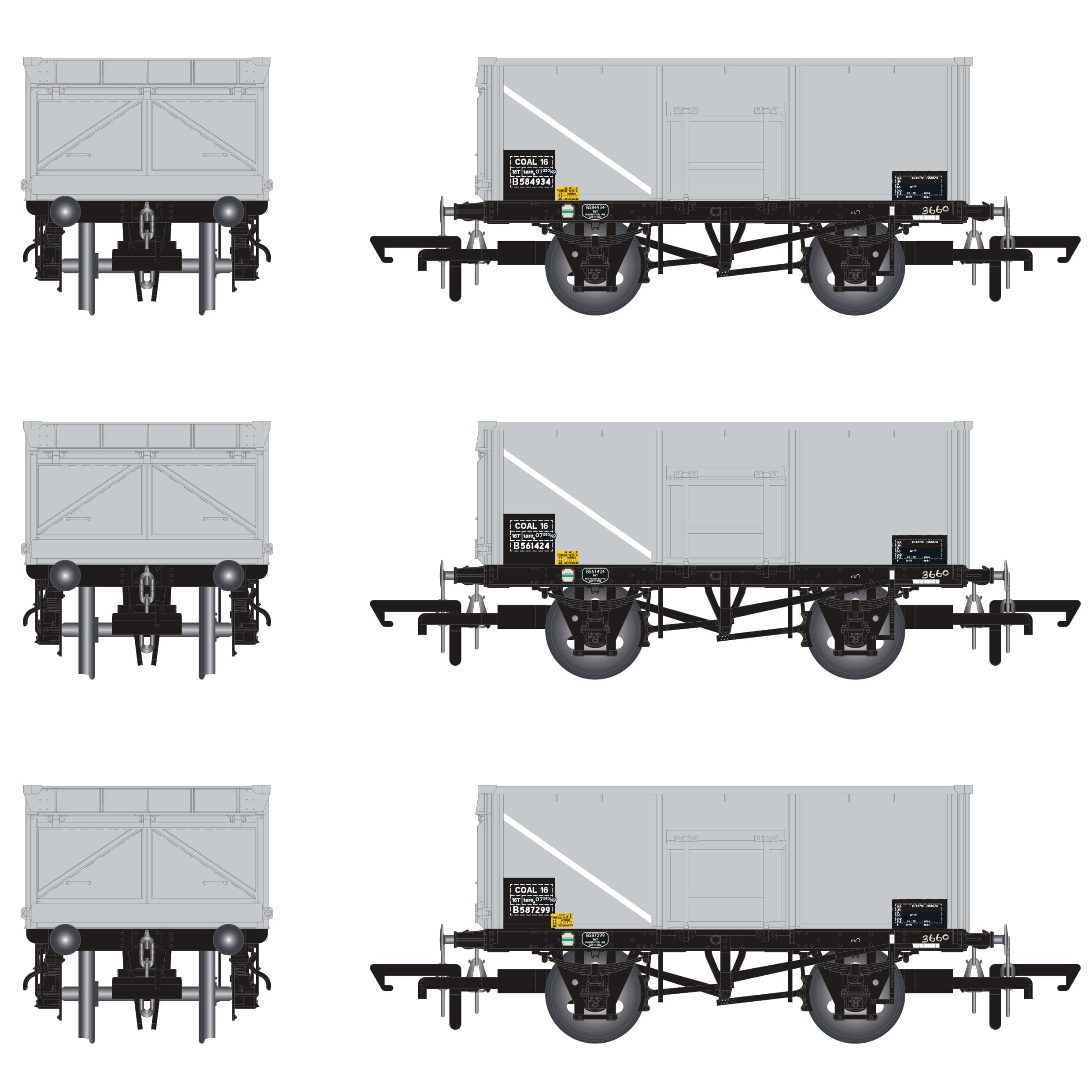 BR 16T Mineral-COAL 16 (Rebody) -BR Freight Grey (Pre-TOPS COAL 16) -Pack O