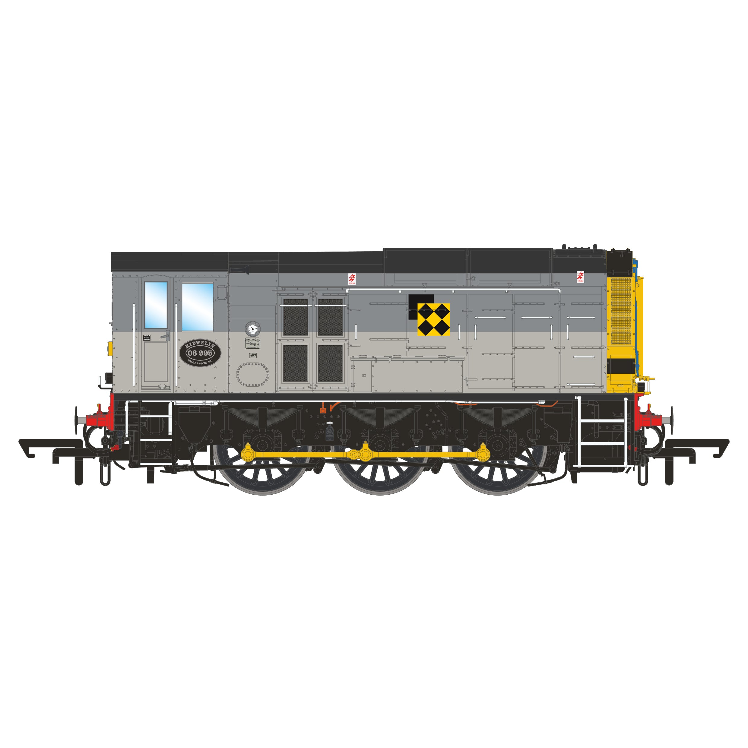 BR Class 08/9 - BR Railfreight Coal Triple Grey - 08995