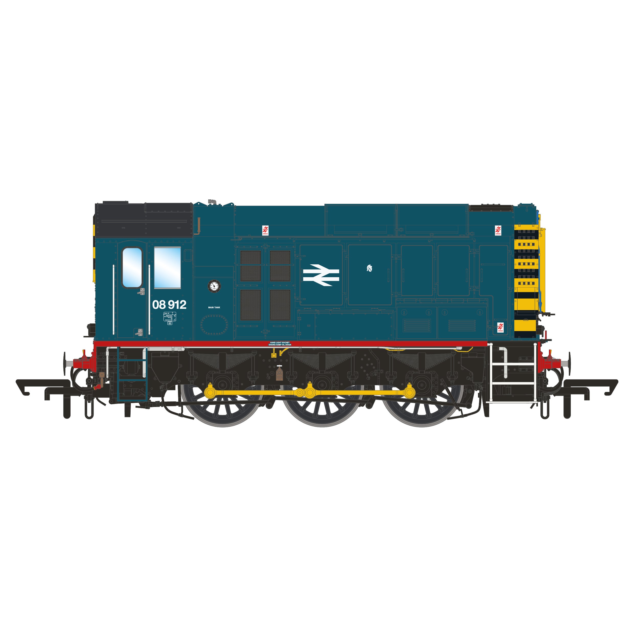 BR Class 08 - BR Blue (Red Running Plate) - 08912