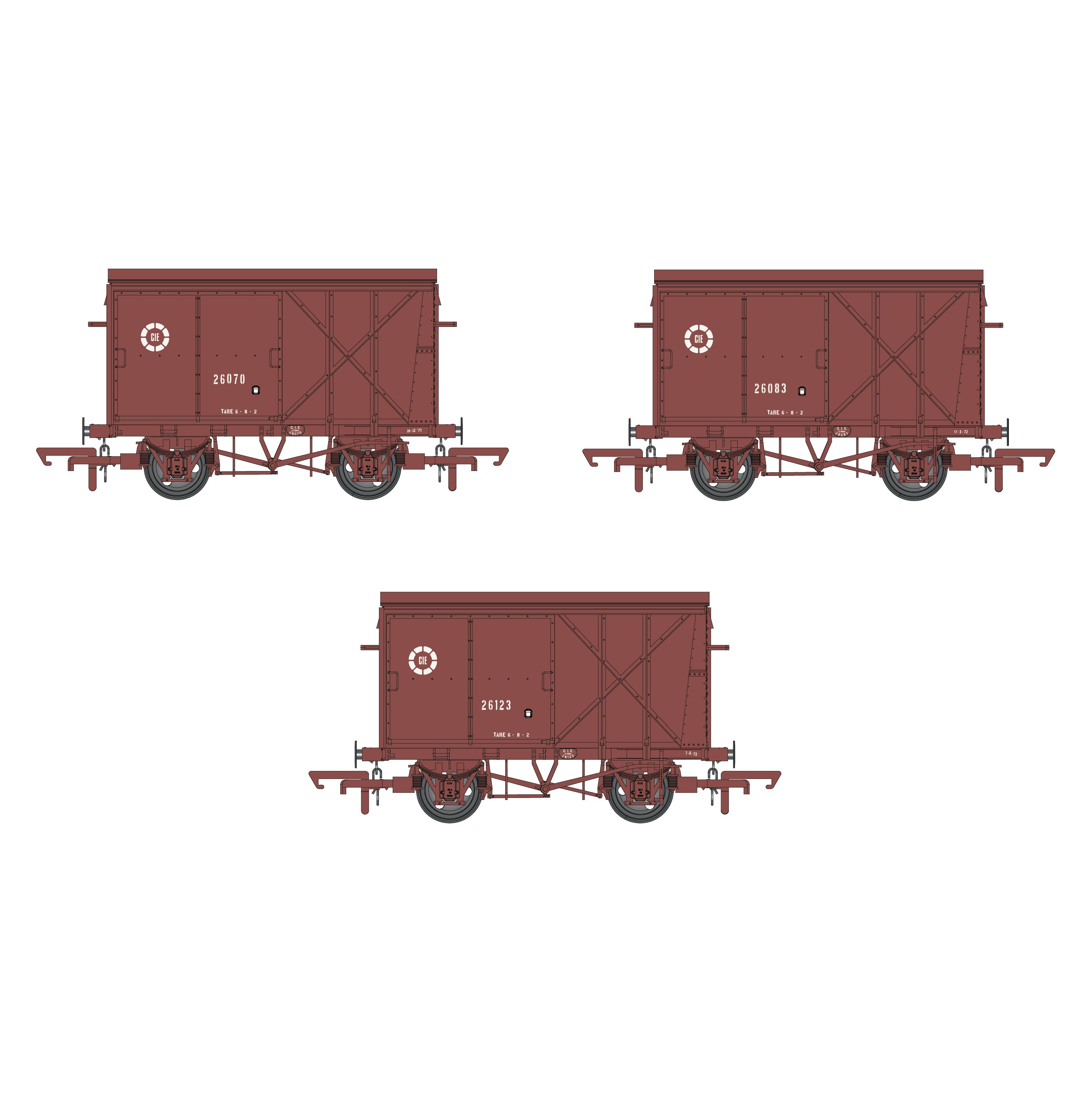CIE Bulleid Pallet Van - Brown (CIE roundel era) - Pack 1