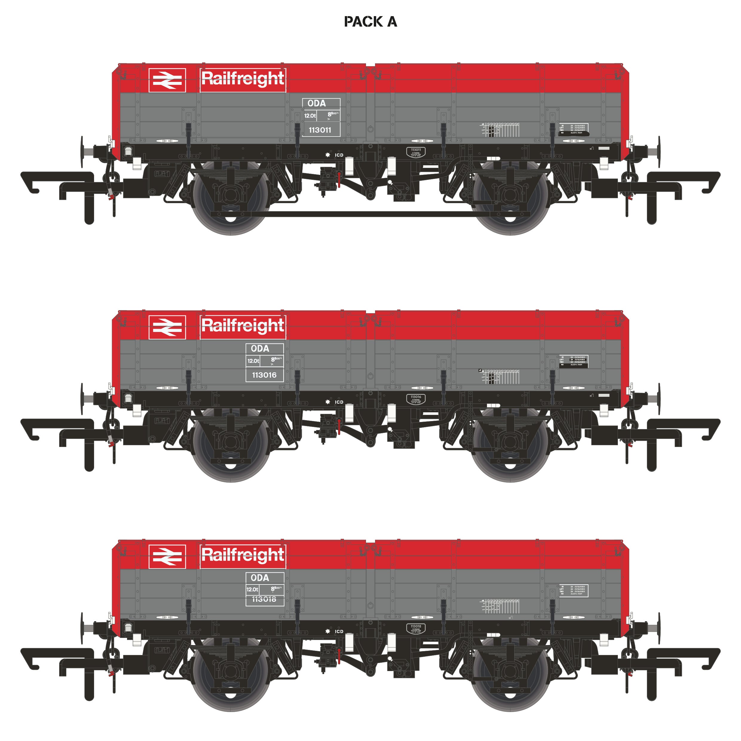 ODA -  Railfreight Red/Grey - Triple Pack A