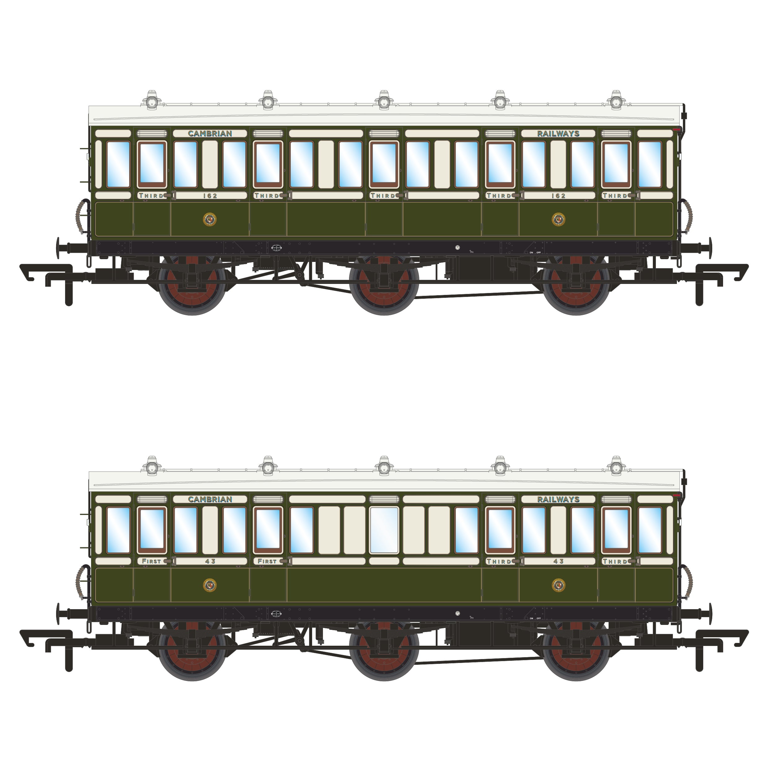 Genesis 6w - Cambrian Railways Lined Bronze Green/Cream - Twin Pack H
