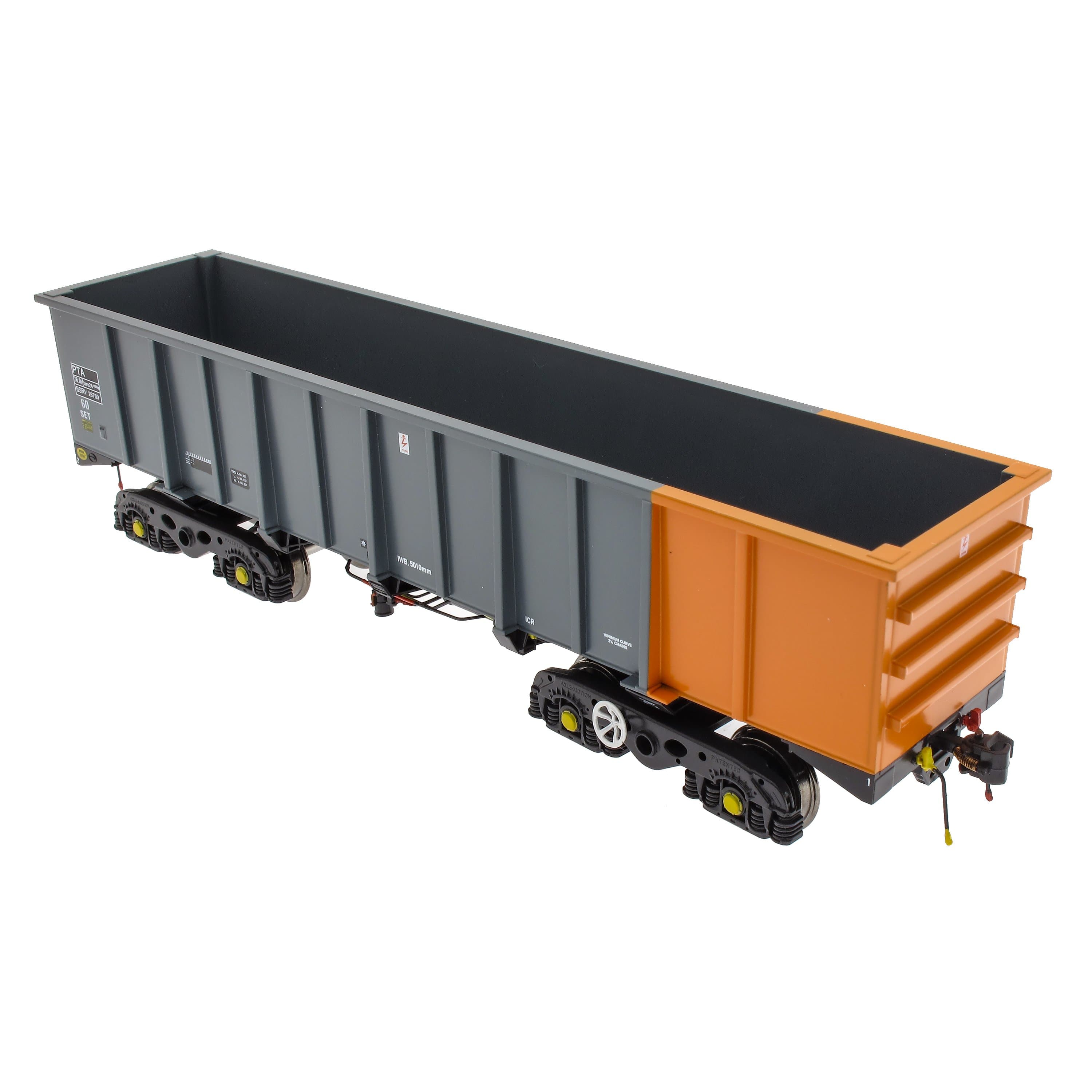 Pack basculeur de bogie PTA/JTA+JUA-Gris acier britannique et orange (extérieur) 