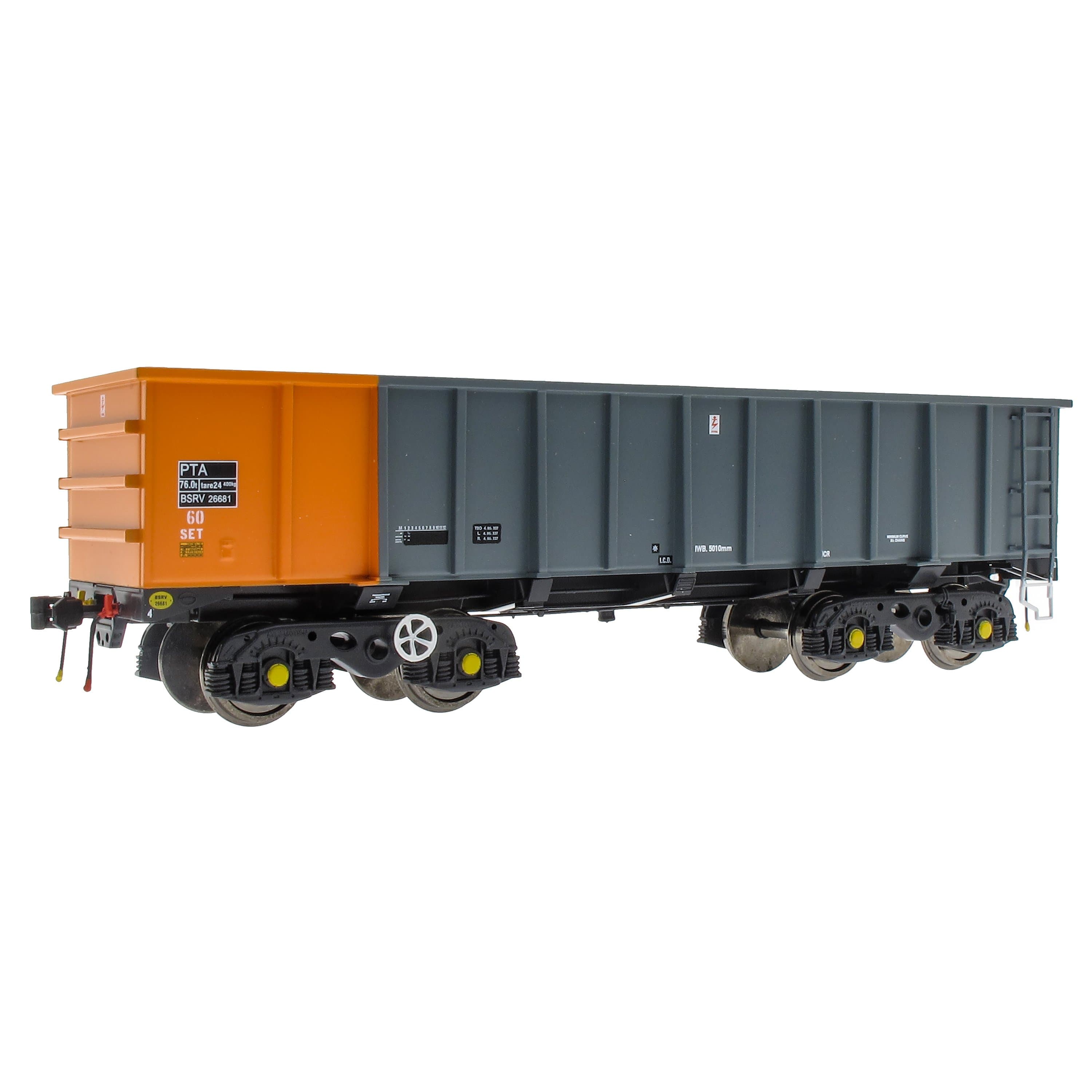 Pack basculeur de bogie PTA/JTA+JUA-Gris acier britannique et orange (extérieur) 