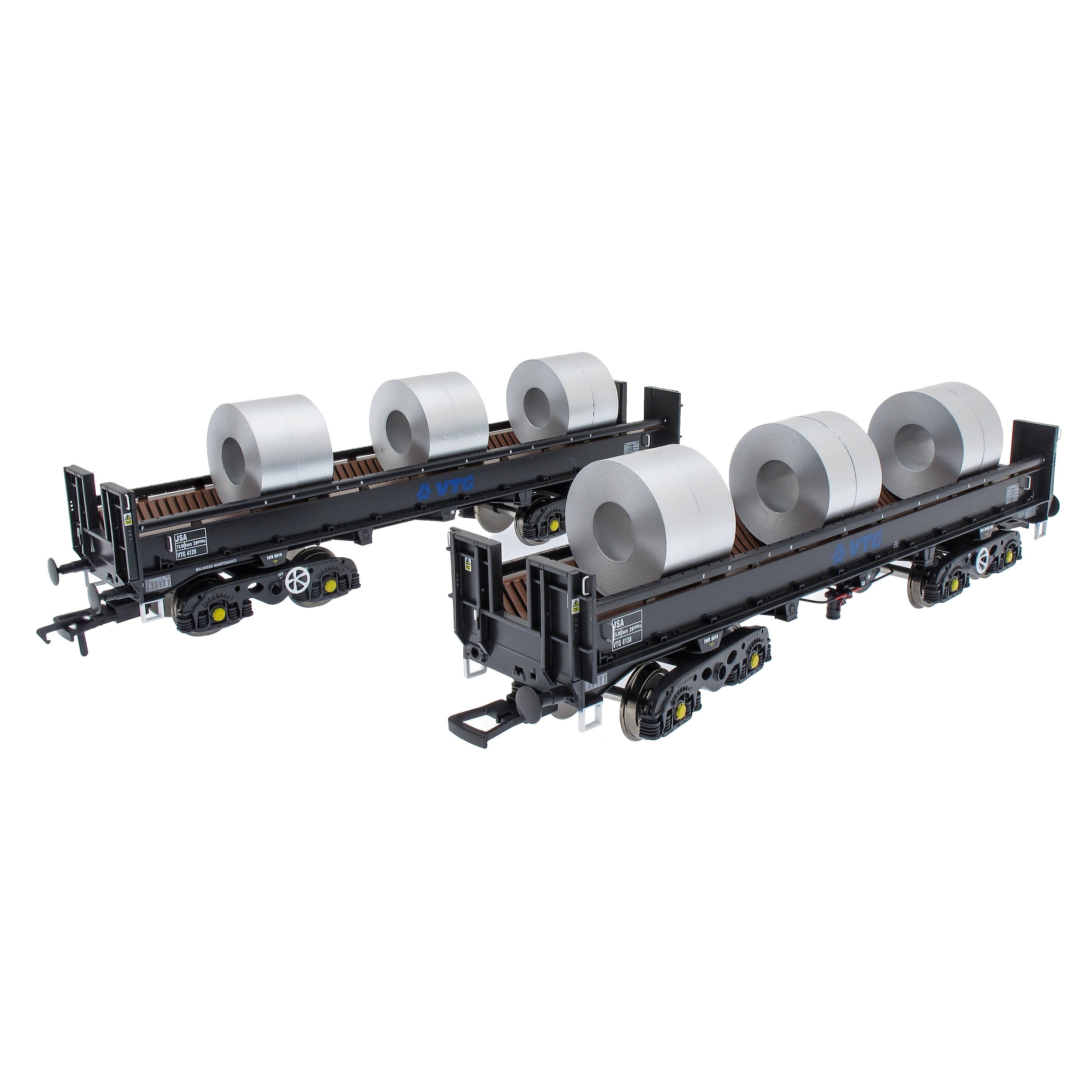 Wagon ouvert en acier à bogies JSA, lot de deux-VTG 3