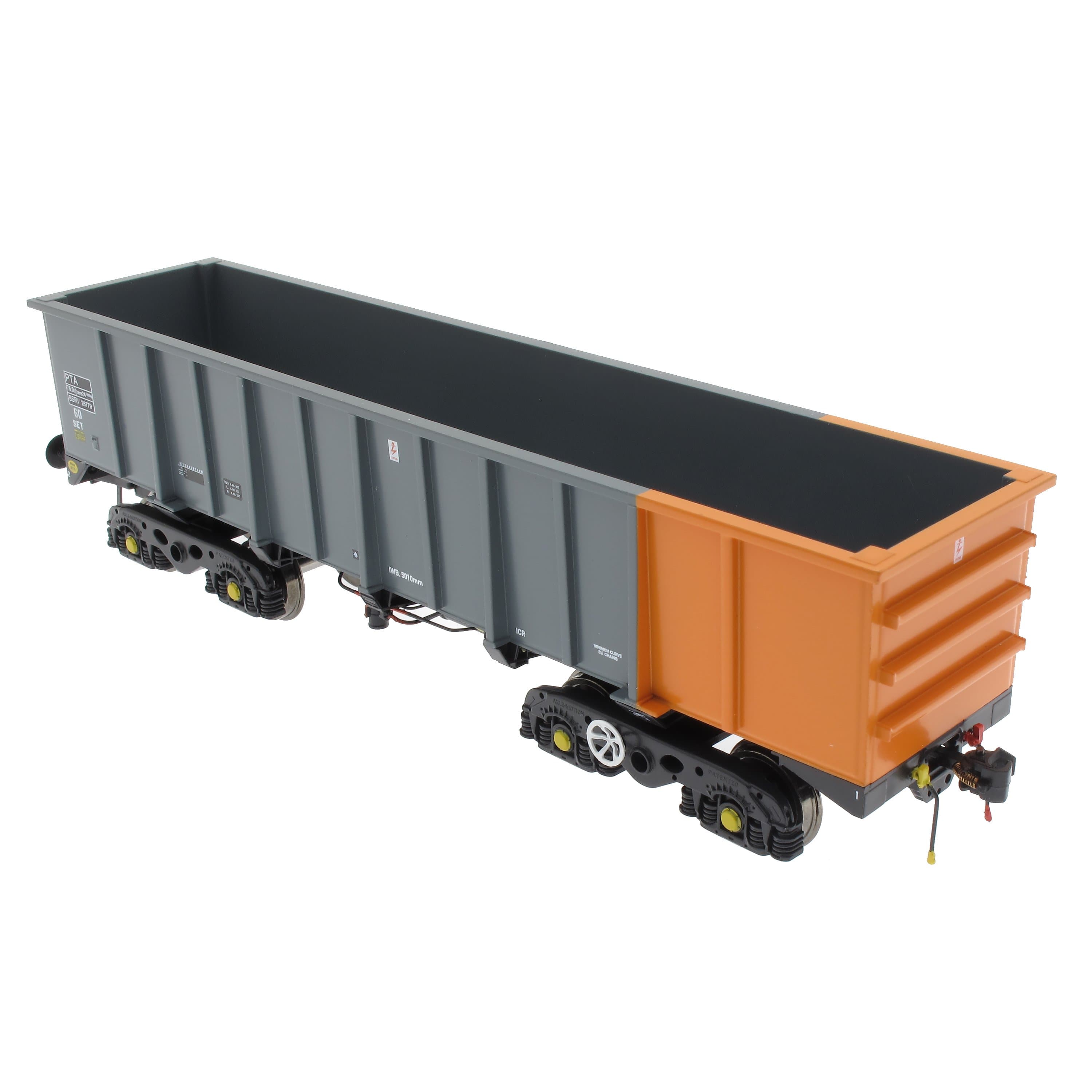 Pack basculeur de bogie PTA/JTA+JUA-Gris acier britannique et orange (extérieur) 