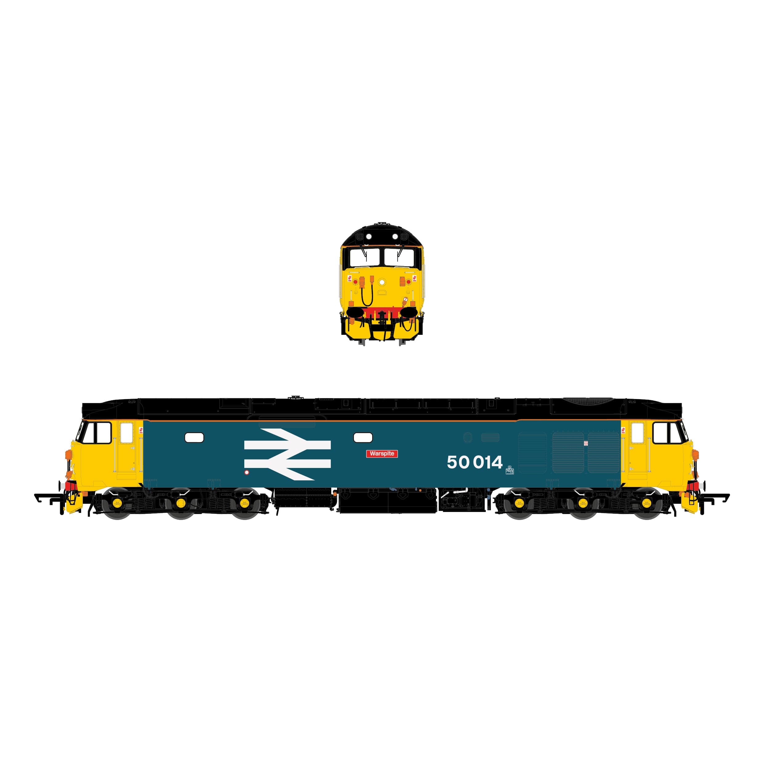 BR Class 50 - Large Logo w/black roof - 50014 'Warspite'